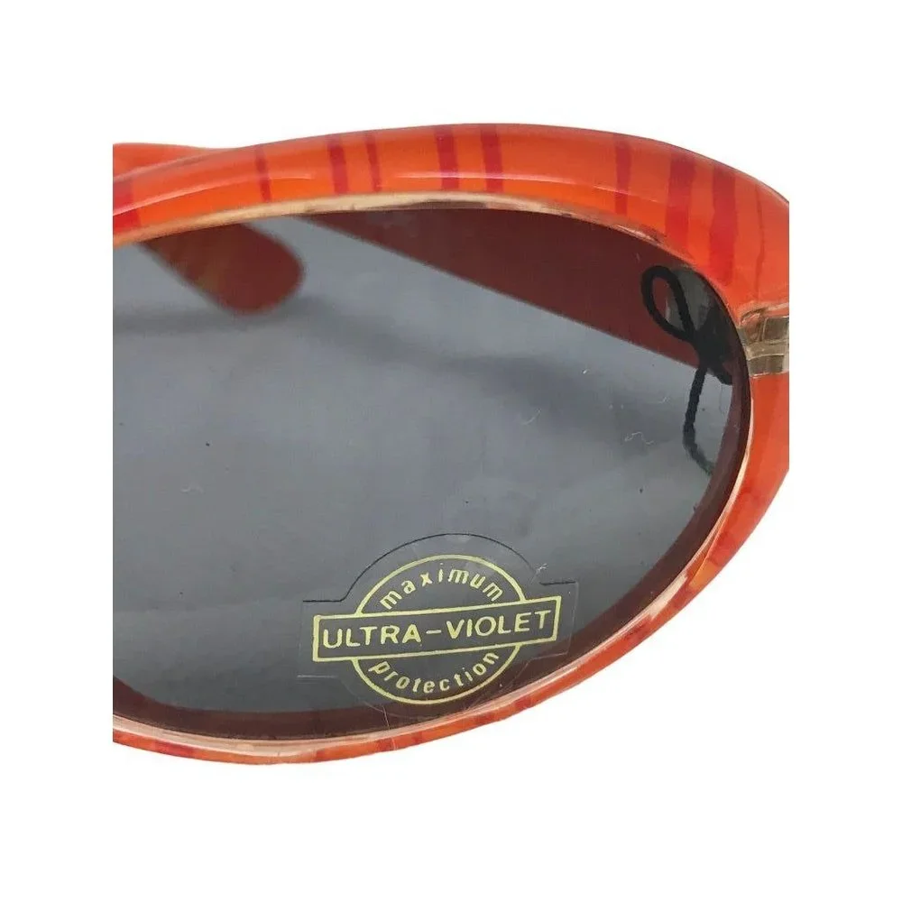 Red Orange Stripe Children's Youth New Glance Sunglasses Oval UV400 Protection 1